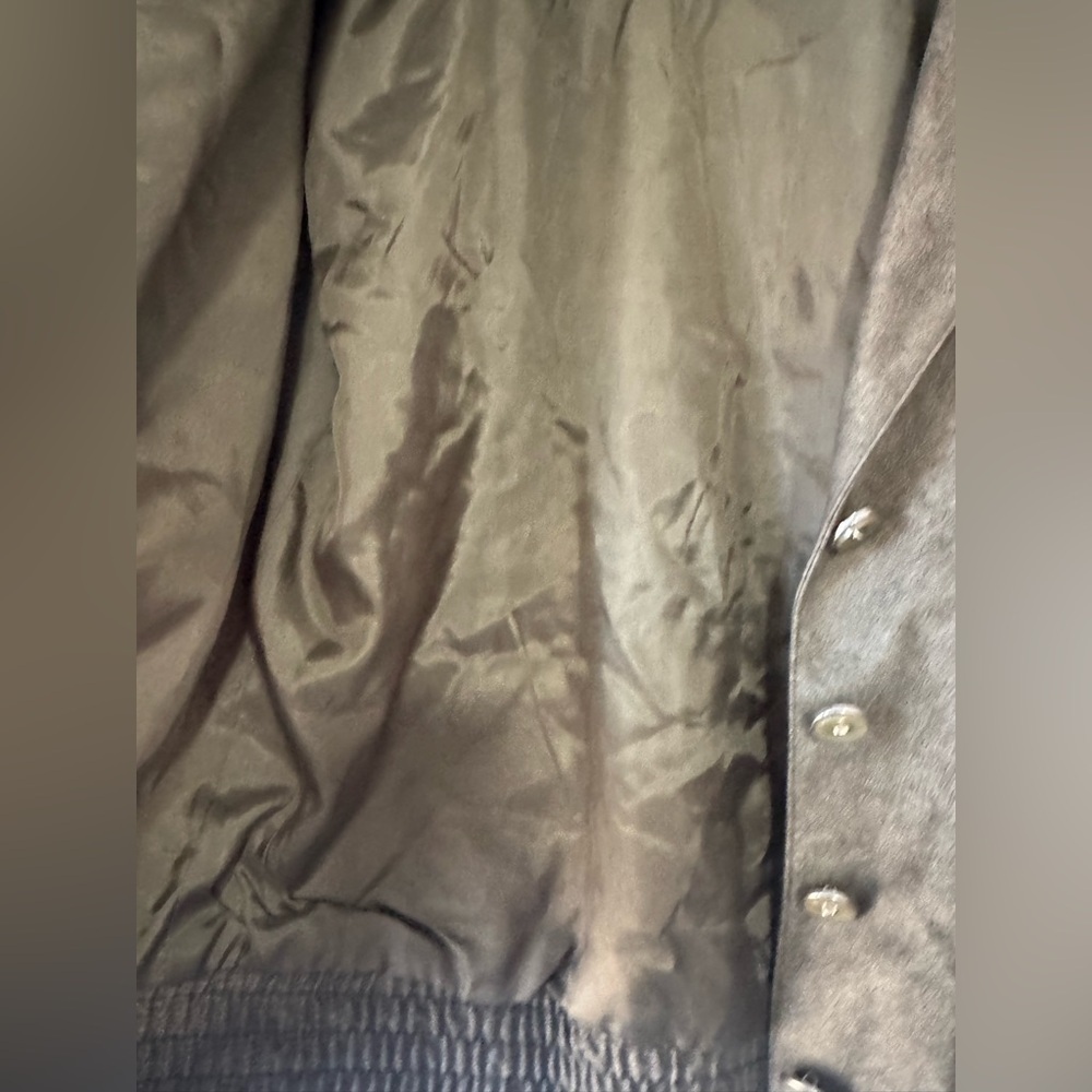 Vintage City Girl Olive Green leopard print studded Women's Jacket size medium - Picture 6 of 14
